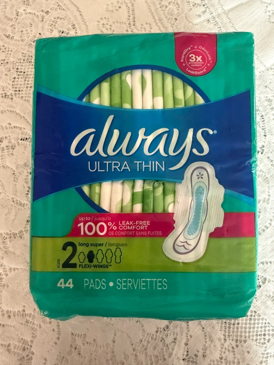 Always Ultra Thin Size 2 Long Super Pads (44 count/sealed)