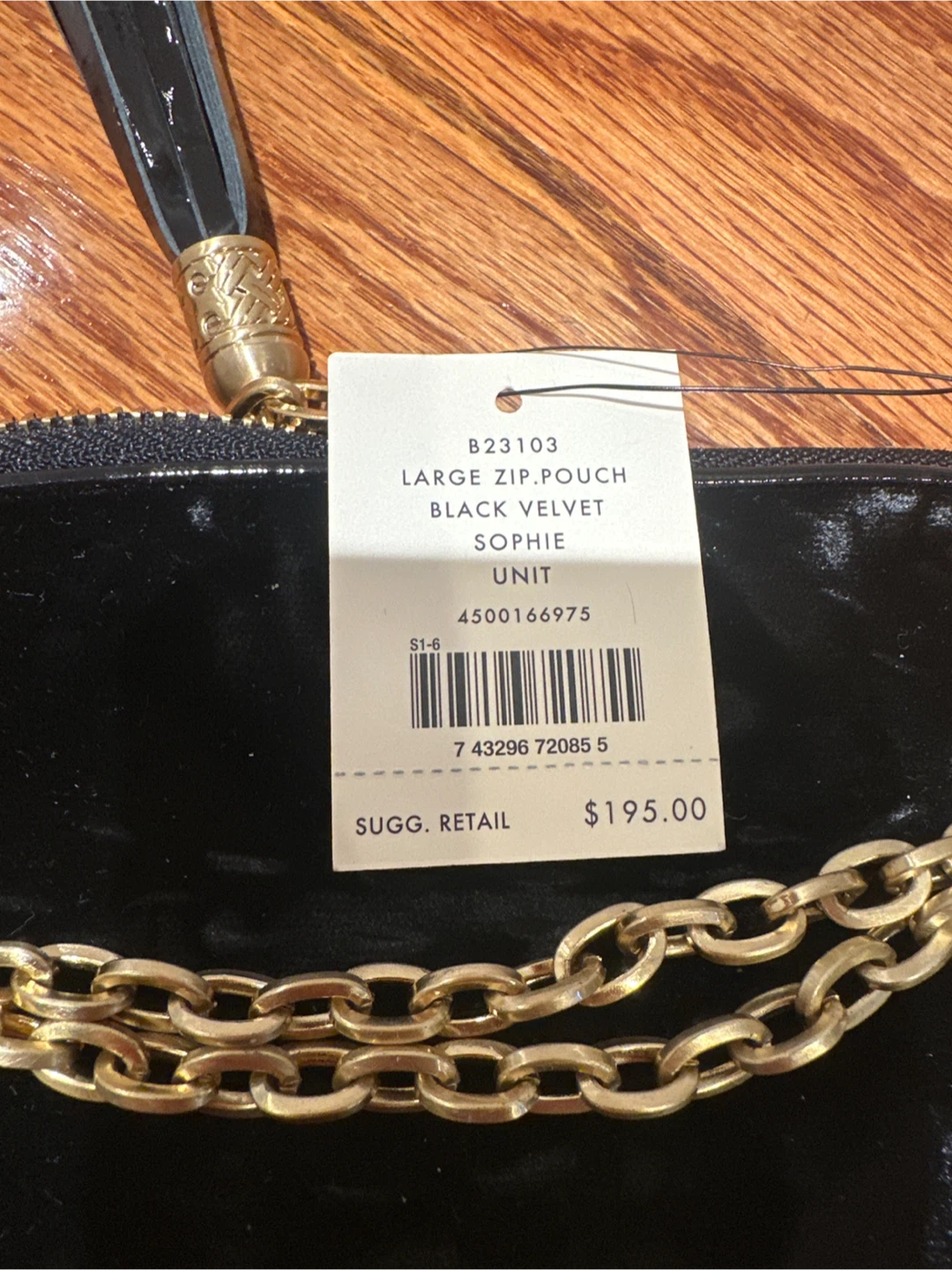 New Cole Haan Black Velvet Zip Pouch - photo 4