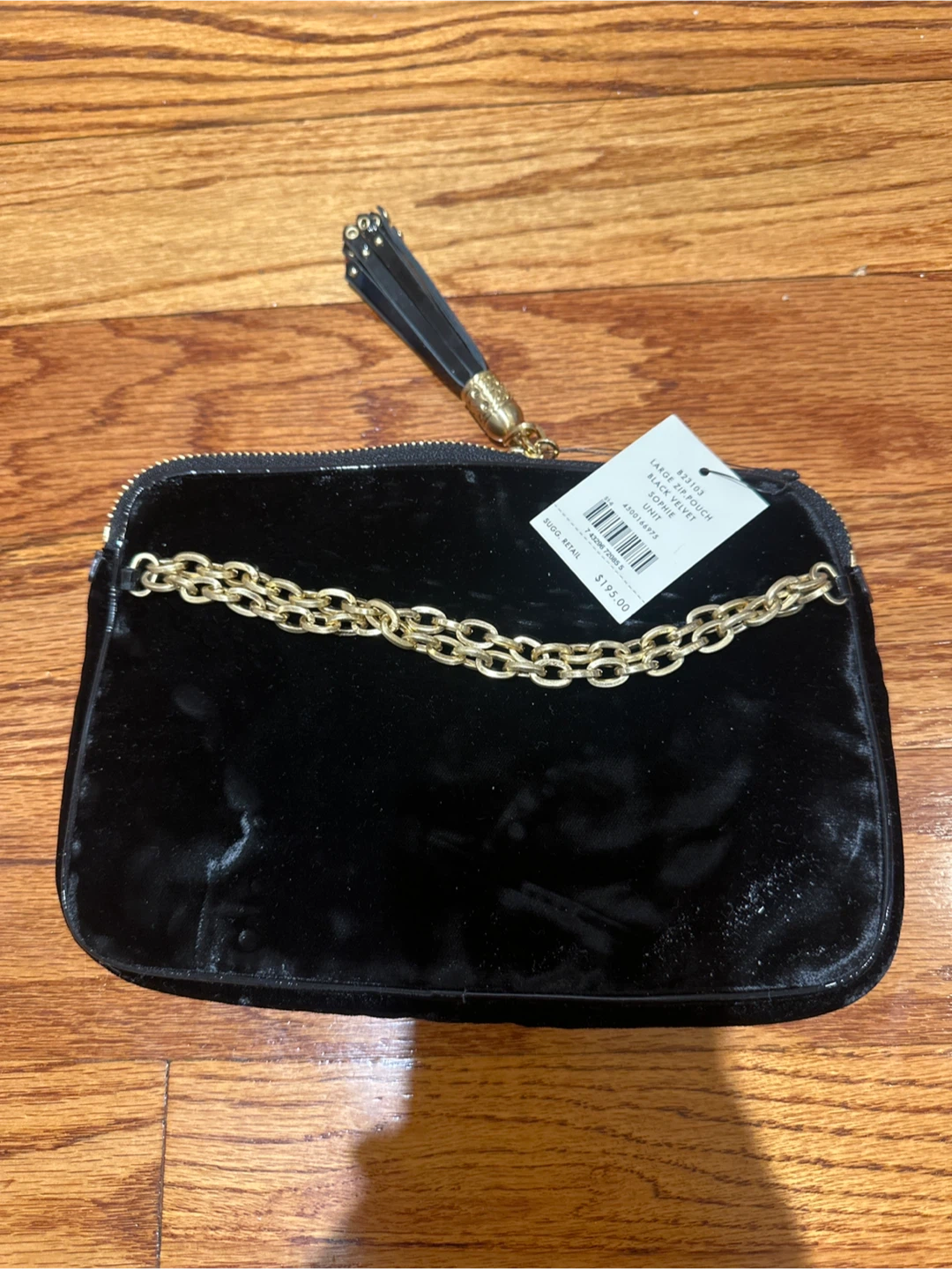 New Cole Haan Black Velvet Zip Pouch - photo 2