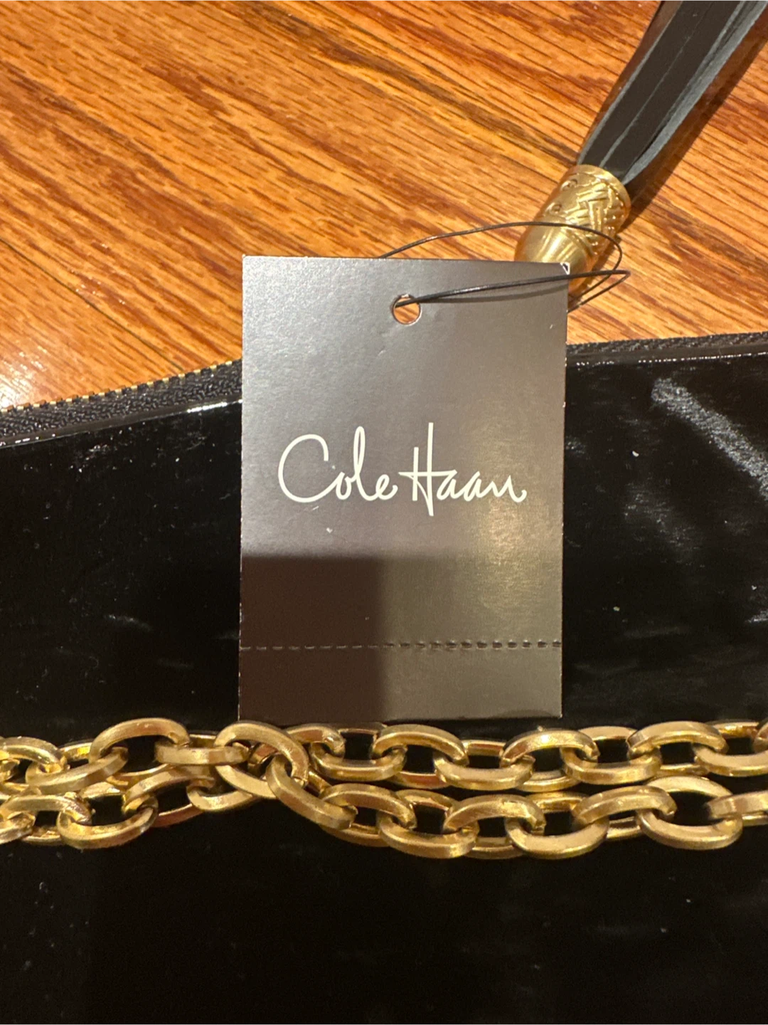 New Cole Haan Black Velvet Zip Pouch - photo 3