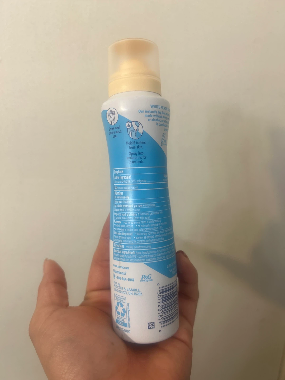 Secret Weightless Dry Spray - White Peach - photo 2