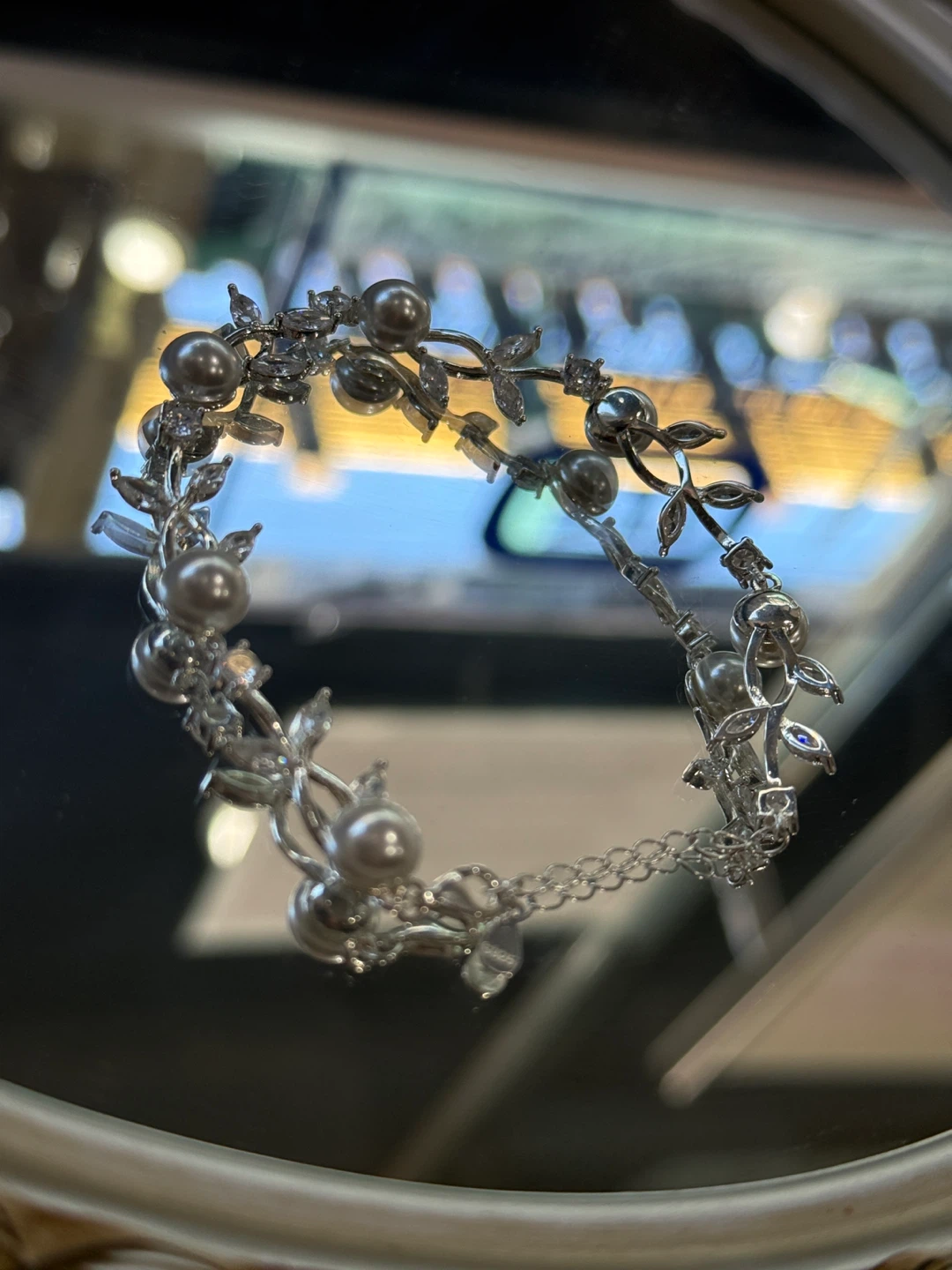 Pearl & Crystal Floral Bracelet