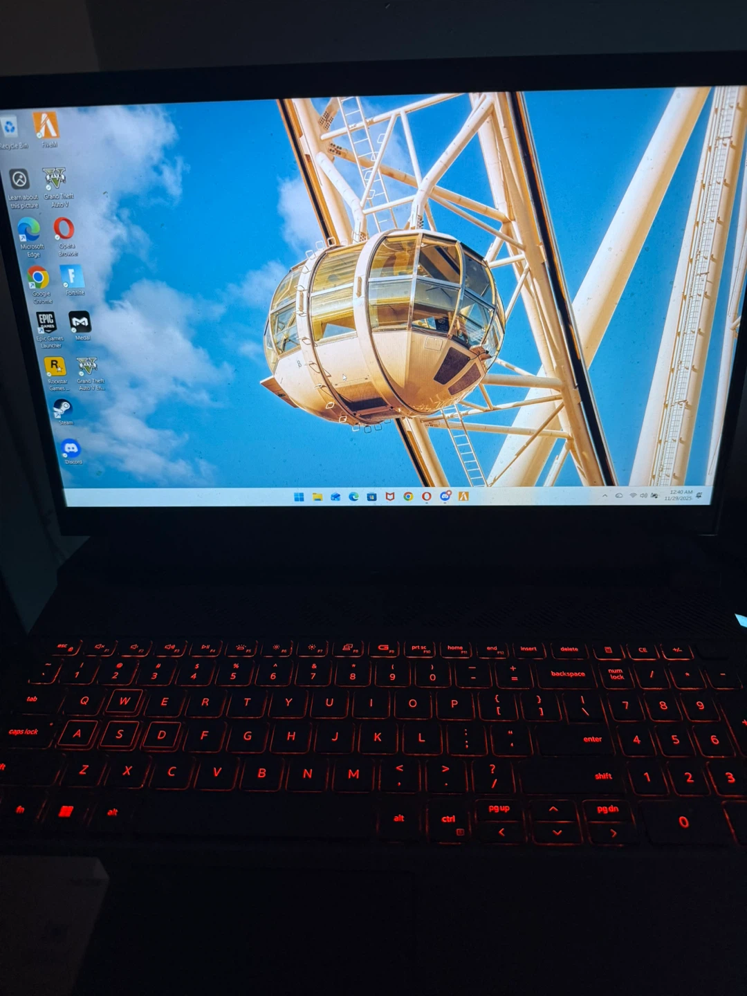 Dell Gaming Laptop with Red Keyboard