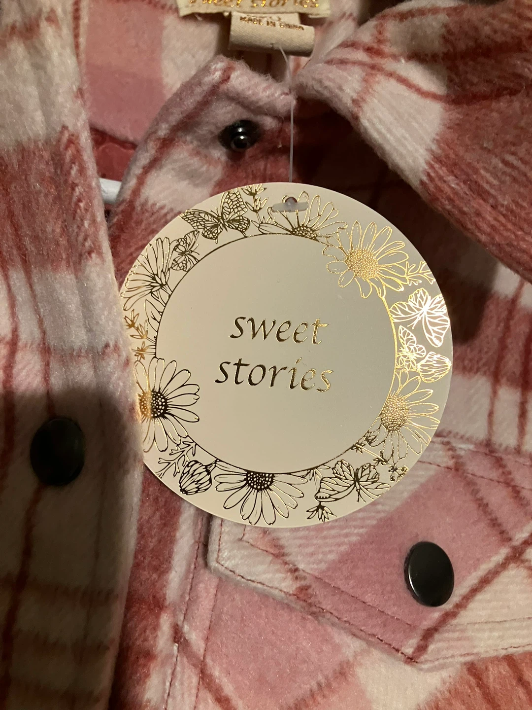 Sweet Stories Pink Plaid Shacket - XL - photo 3