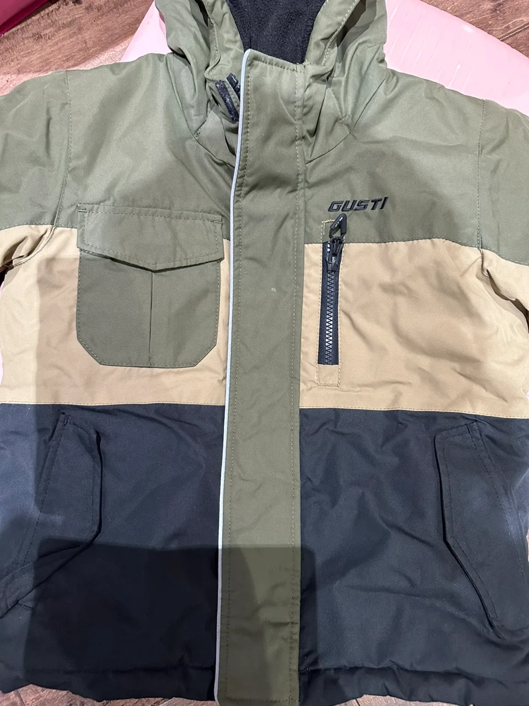 Gusti Winter Jacket - Olive Green, Beige, Black size 6 image indicator(5)