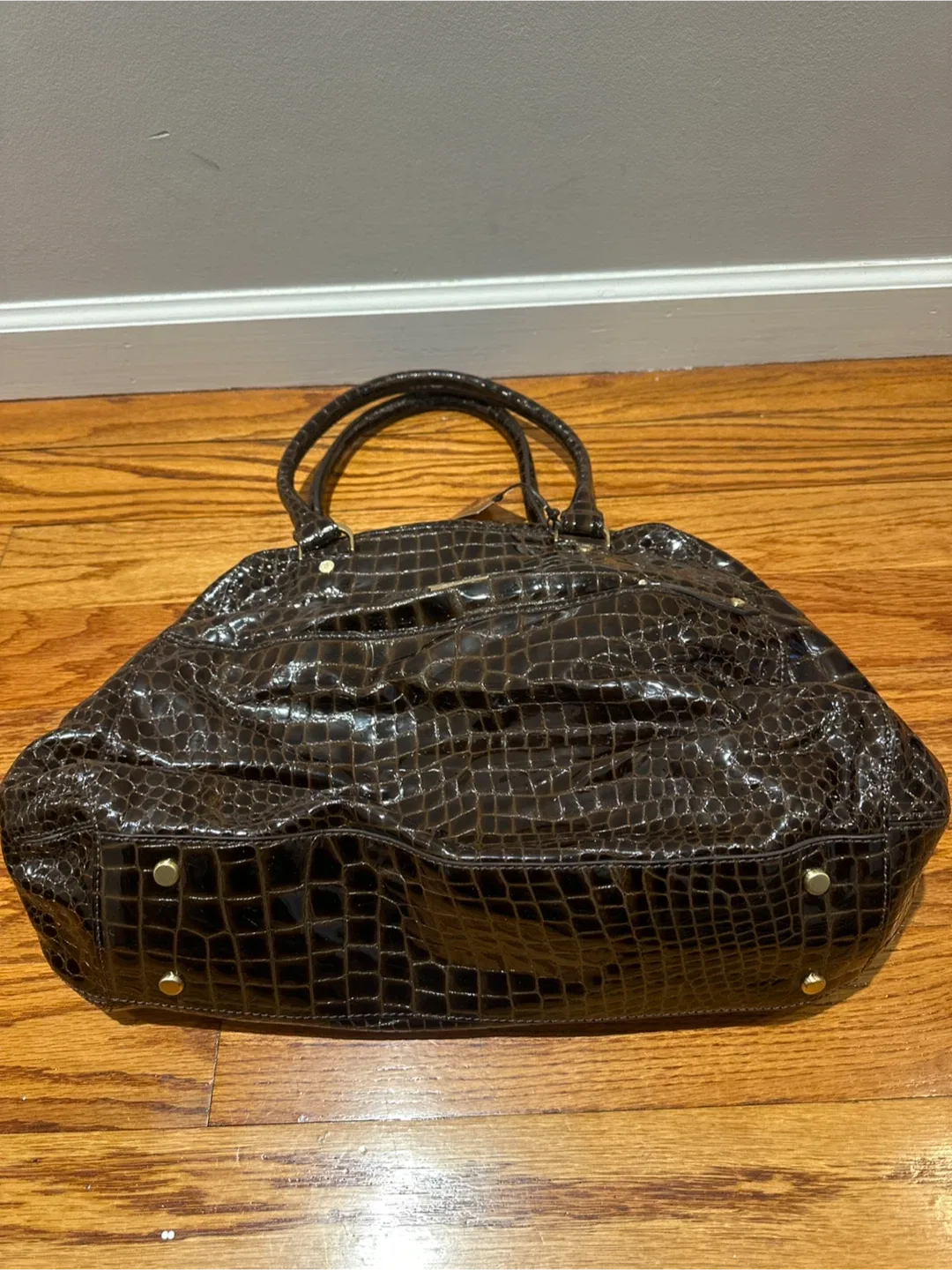 Cole Haan Bugatti Croc Patent Leather Bag