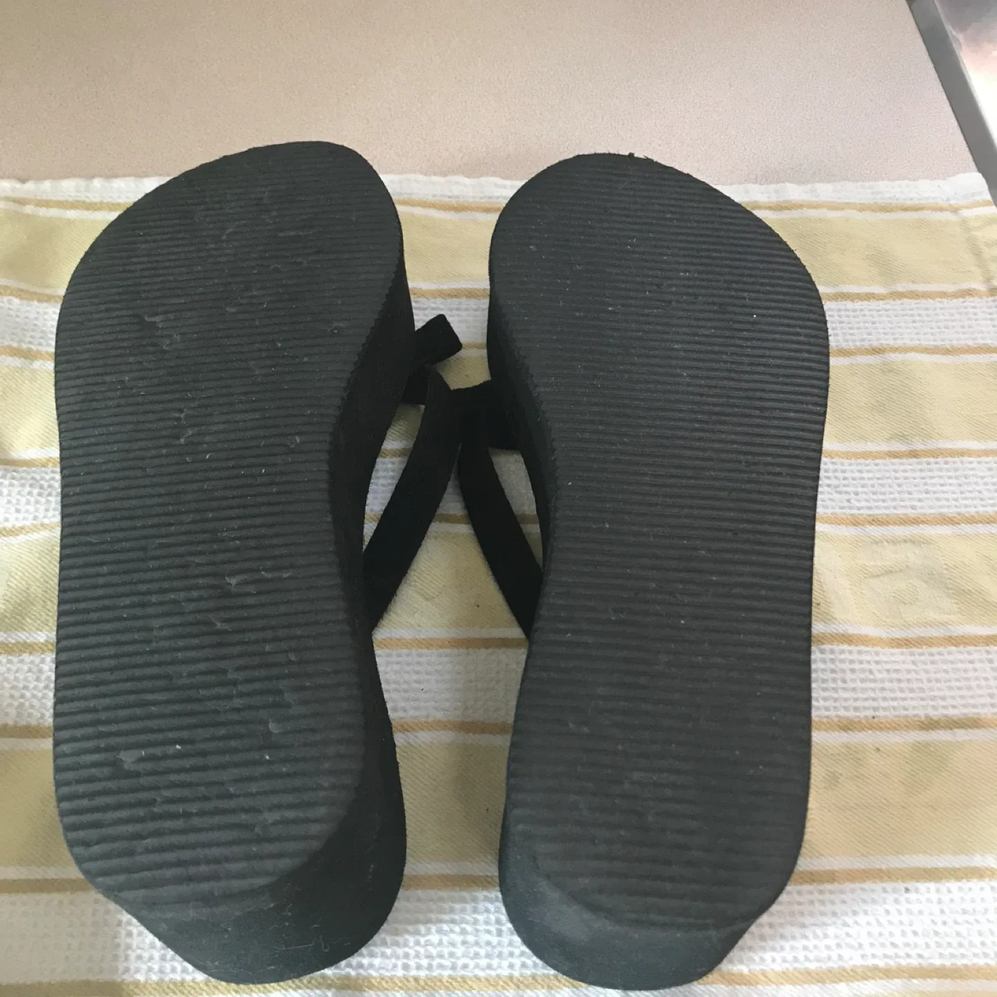 Black Platform Flip Flops