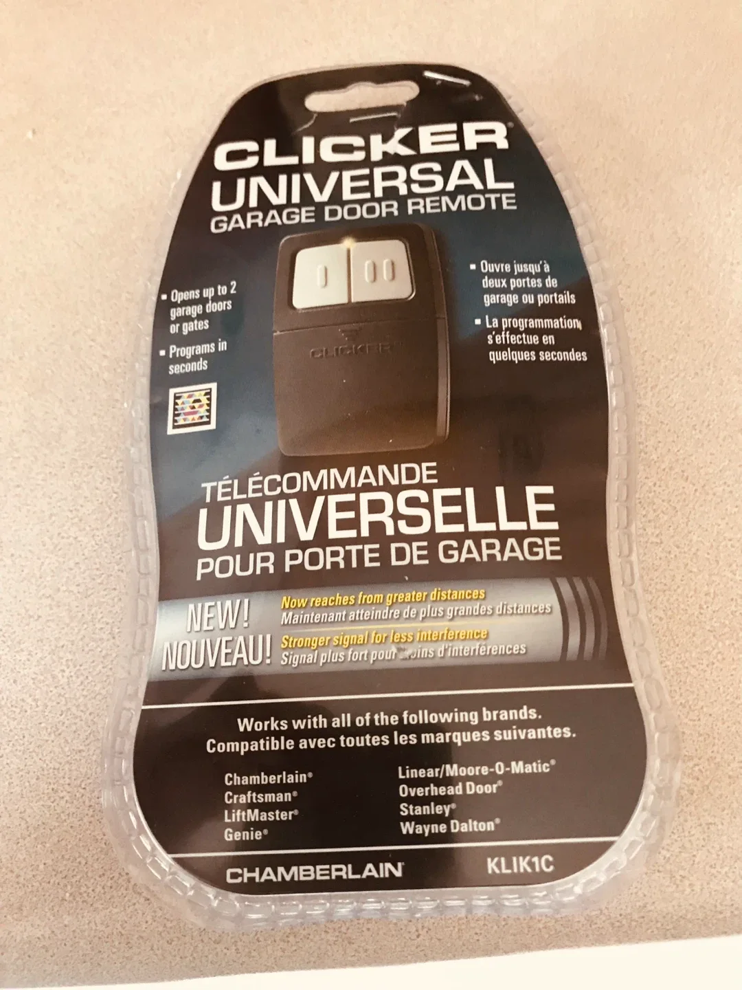 New Clicker Universal Garage Door Remote KLIK1C image indicator(2)