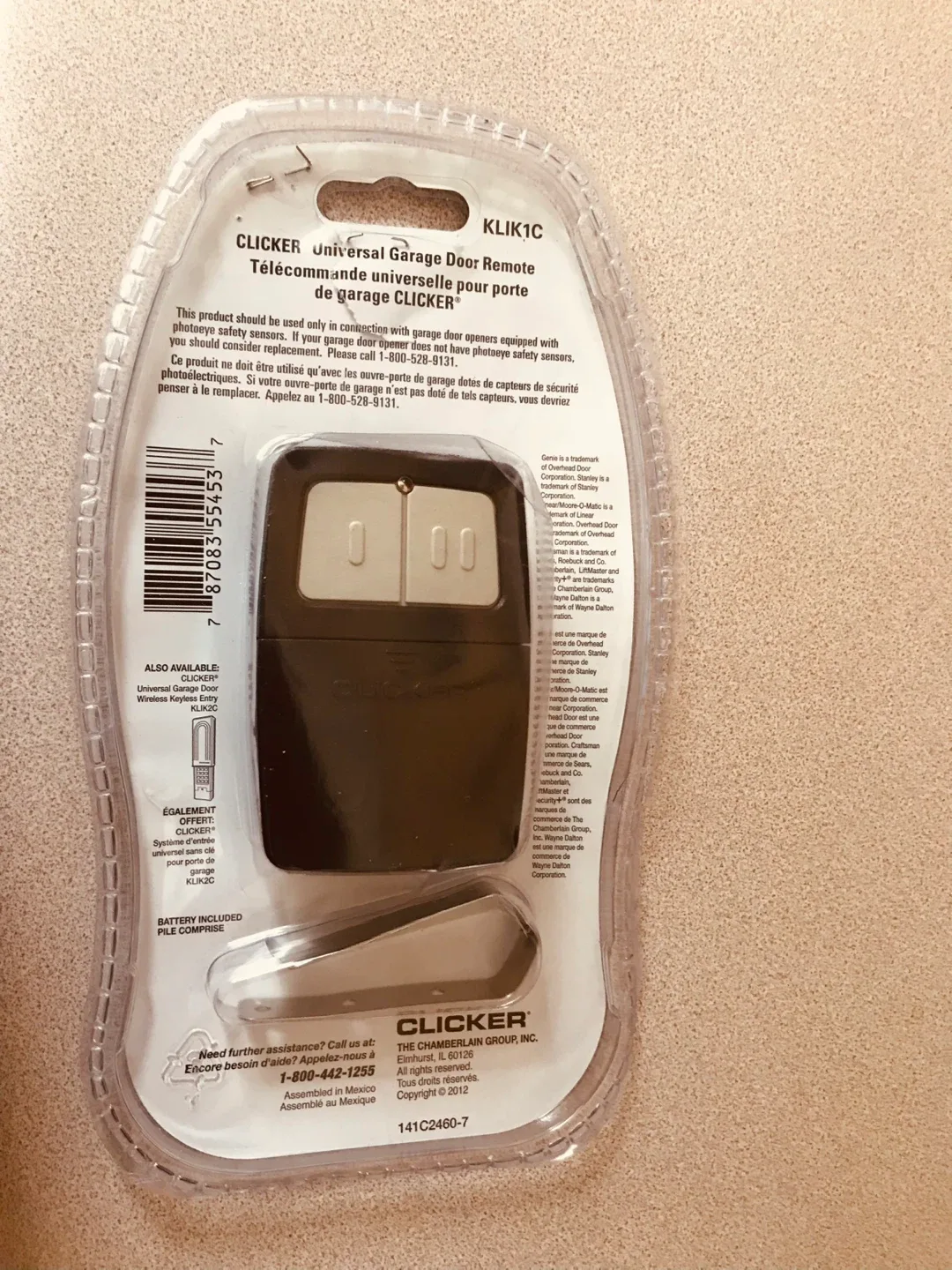 New Clicker Universal Garage Door Remote KLIK1C image indicator(4)