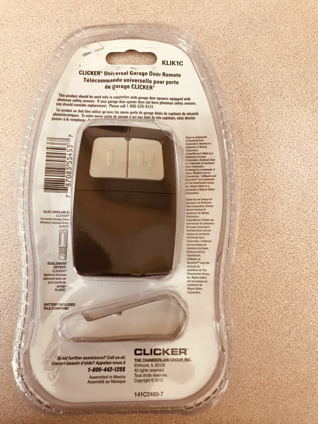 New Clicker Universal Garage Door Remote KLIK1C