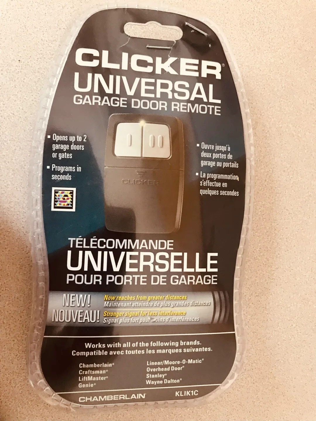 New Clicker Universal Garage Door Remote KLIK1C image indicator(3)