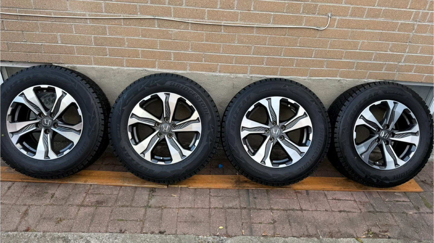 235/65R17 Honda Rims with Bridgestone Blizzak Tires - Set of 4 - photo 2