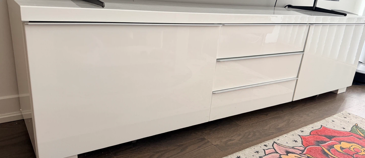 White TV Stand with Drawers IKEA