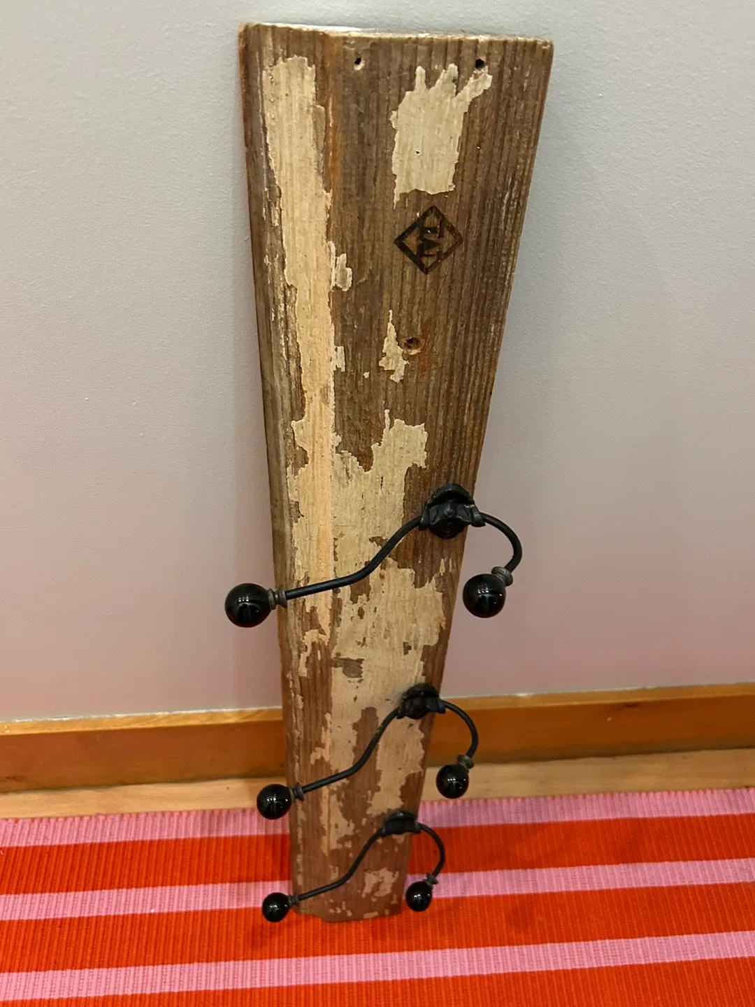 Rustic Wooden Coat Rack with 3 Hooks image indicator(3)