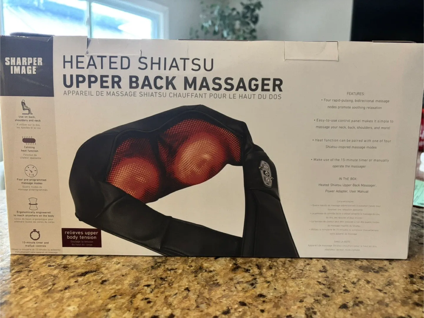 Sharper Image Heated Shiatsu Upper Back Massager image indicator(2)