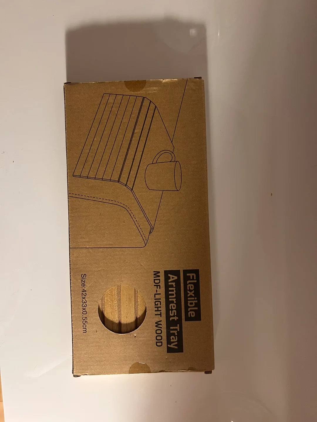 Flexible Armrest Tray MDF-Light Wood (42x33x0.55cm)