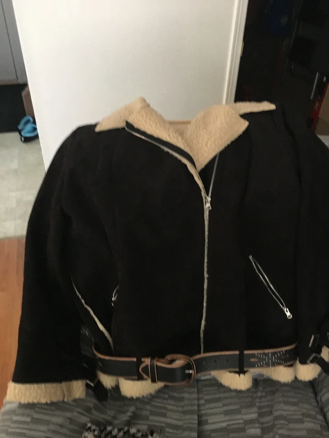 Black Jacket with Fur Trim image indicator(3)