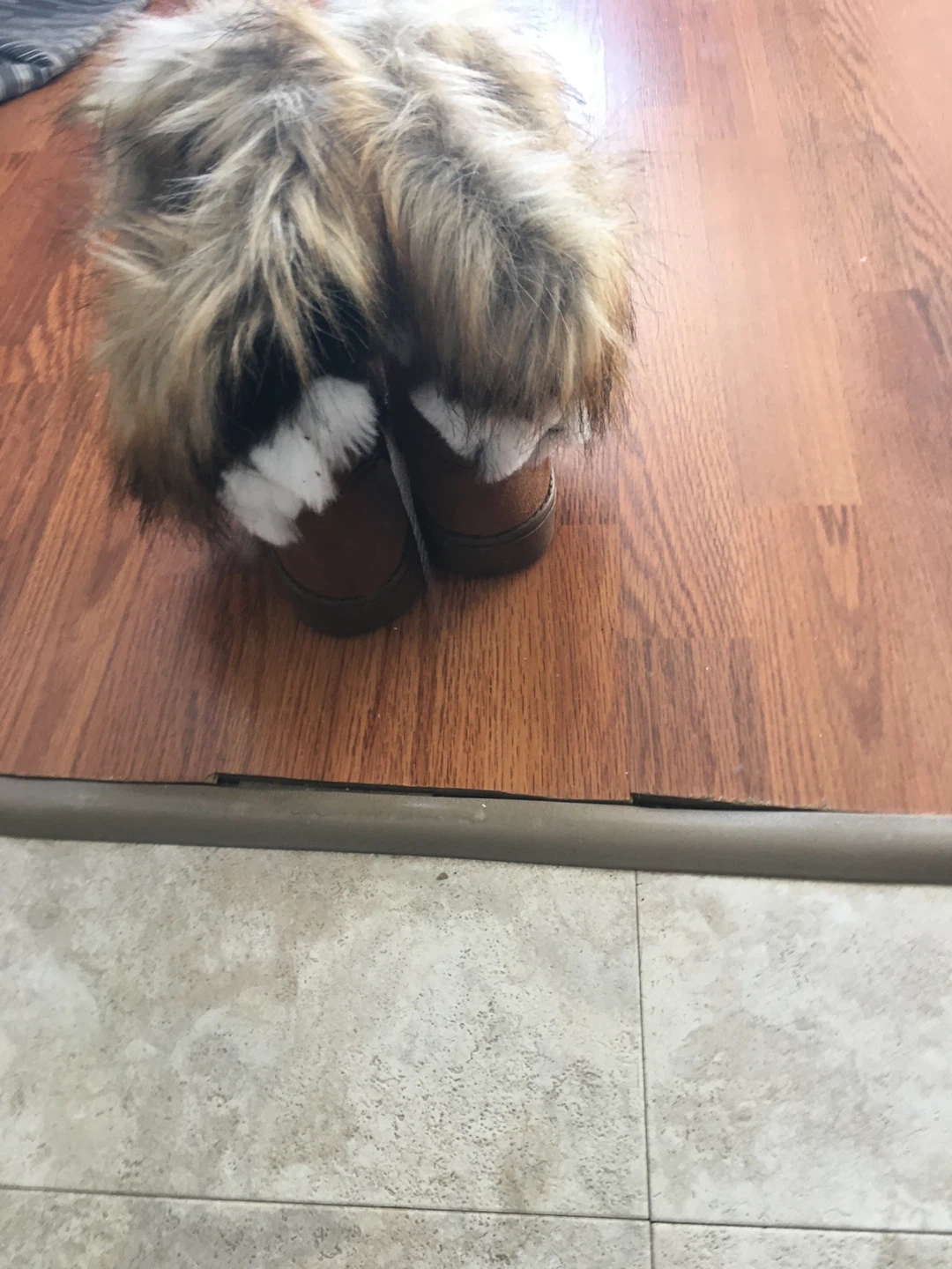 Brown Fur Winter Boots Size 9 - photo 2