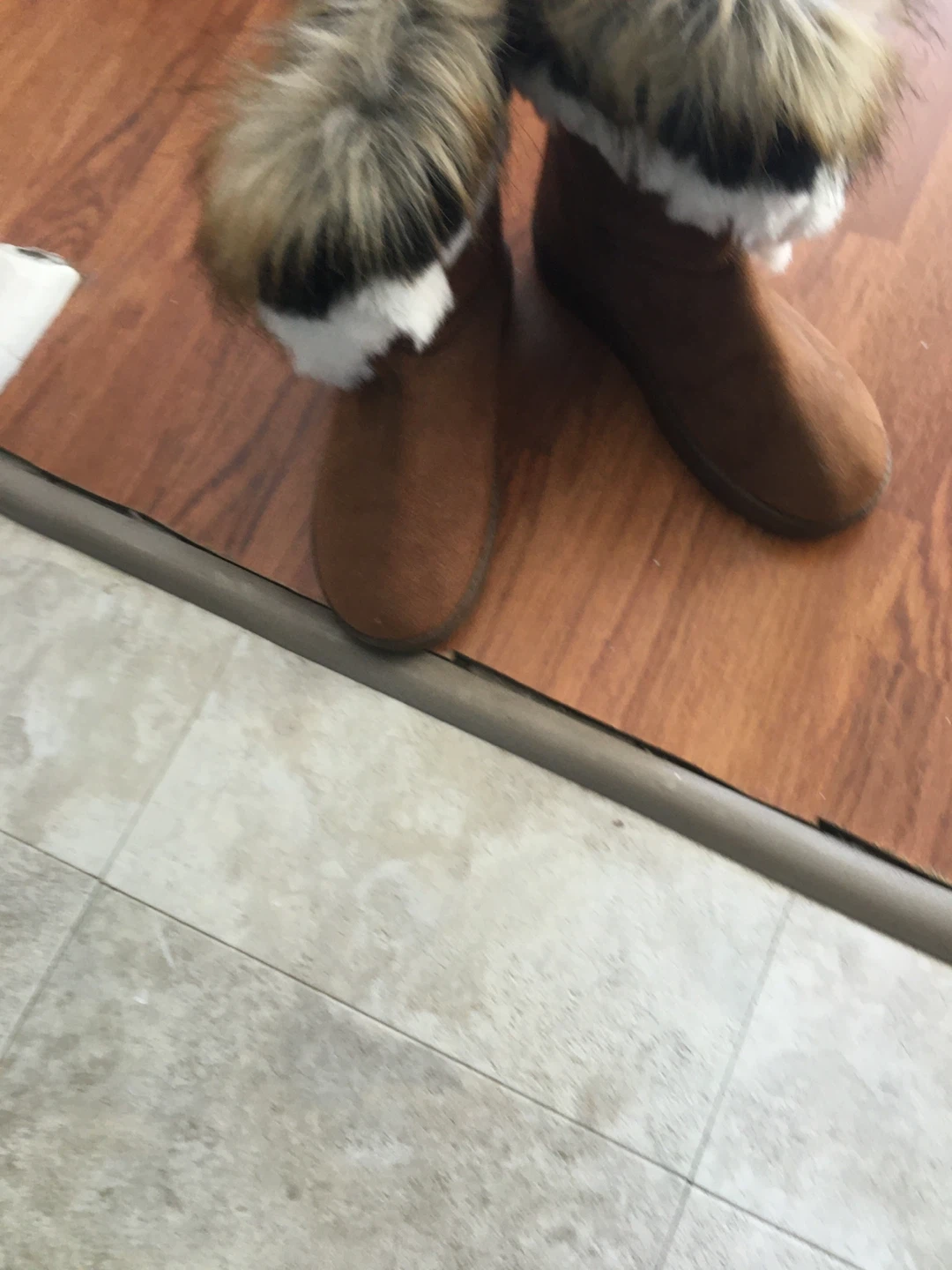 Brown Fur Winter Boots Size 9 - photo 5