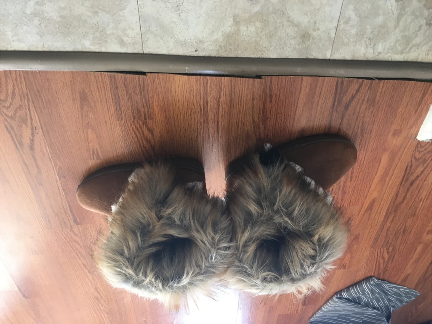 Brown Fur Winter Boots Size 9 - photo 3