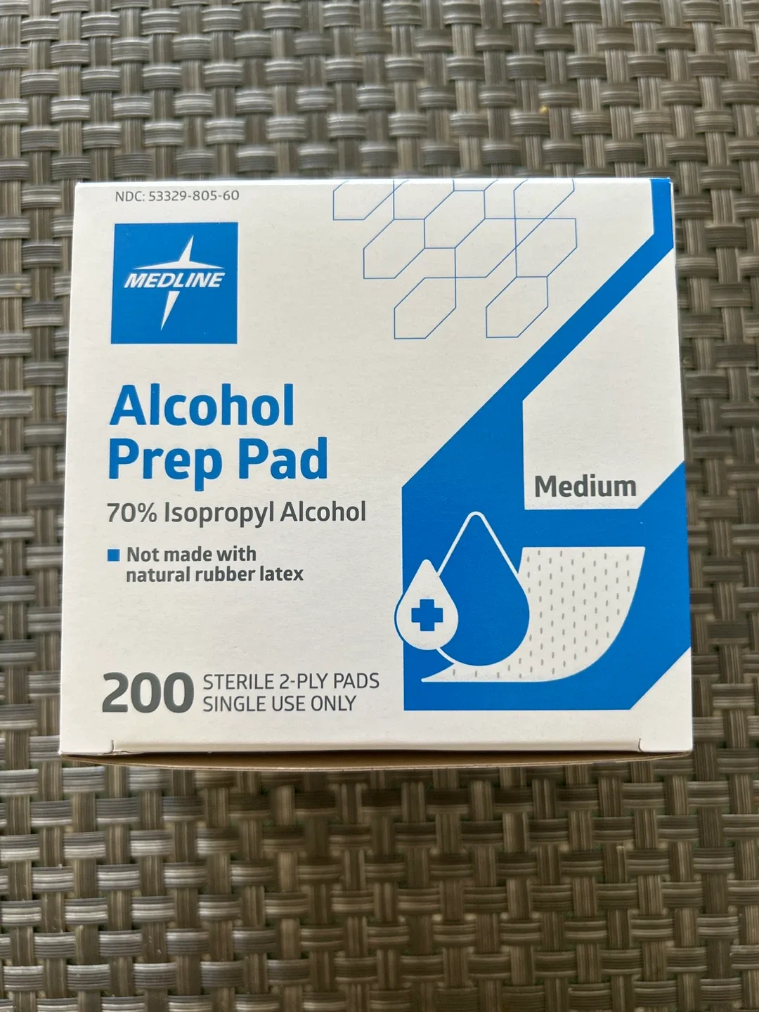 Medline Alcohol Prep Pads, Medium, 200 Count