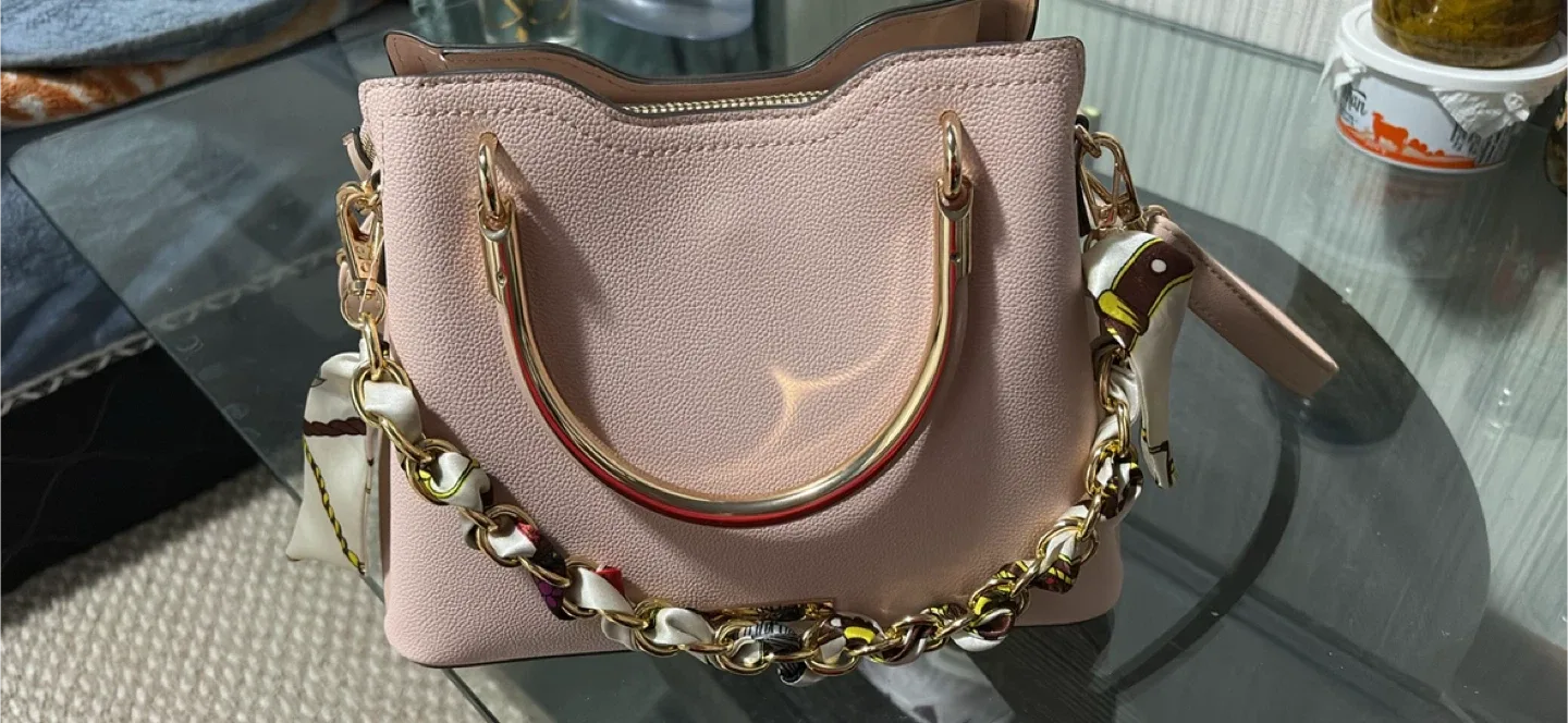 Pink Handbag with Gold Hardware image indicator(4)