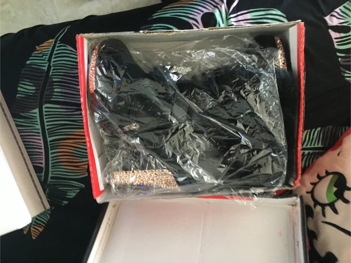 Black Fur Trim Heel Boots image indicator(3)