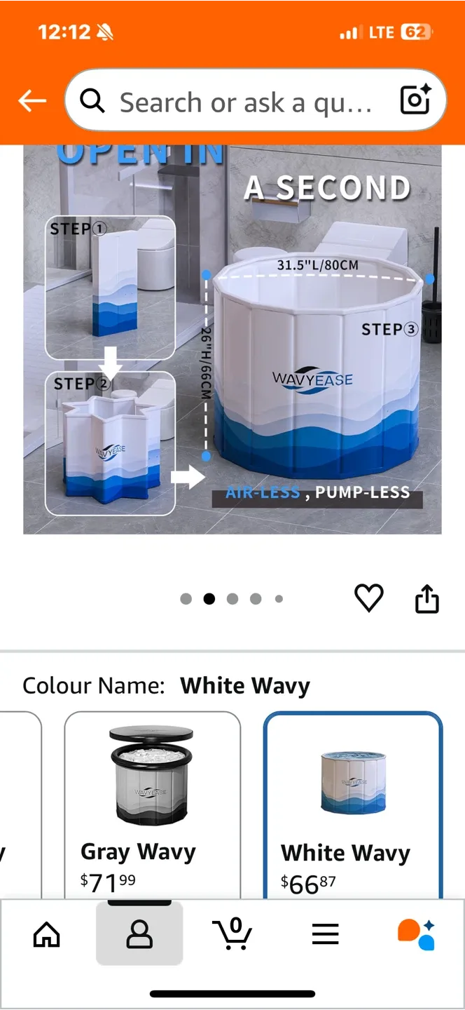 Portable Bathtub - White Wavy
