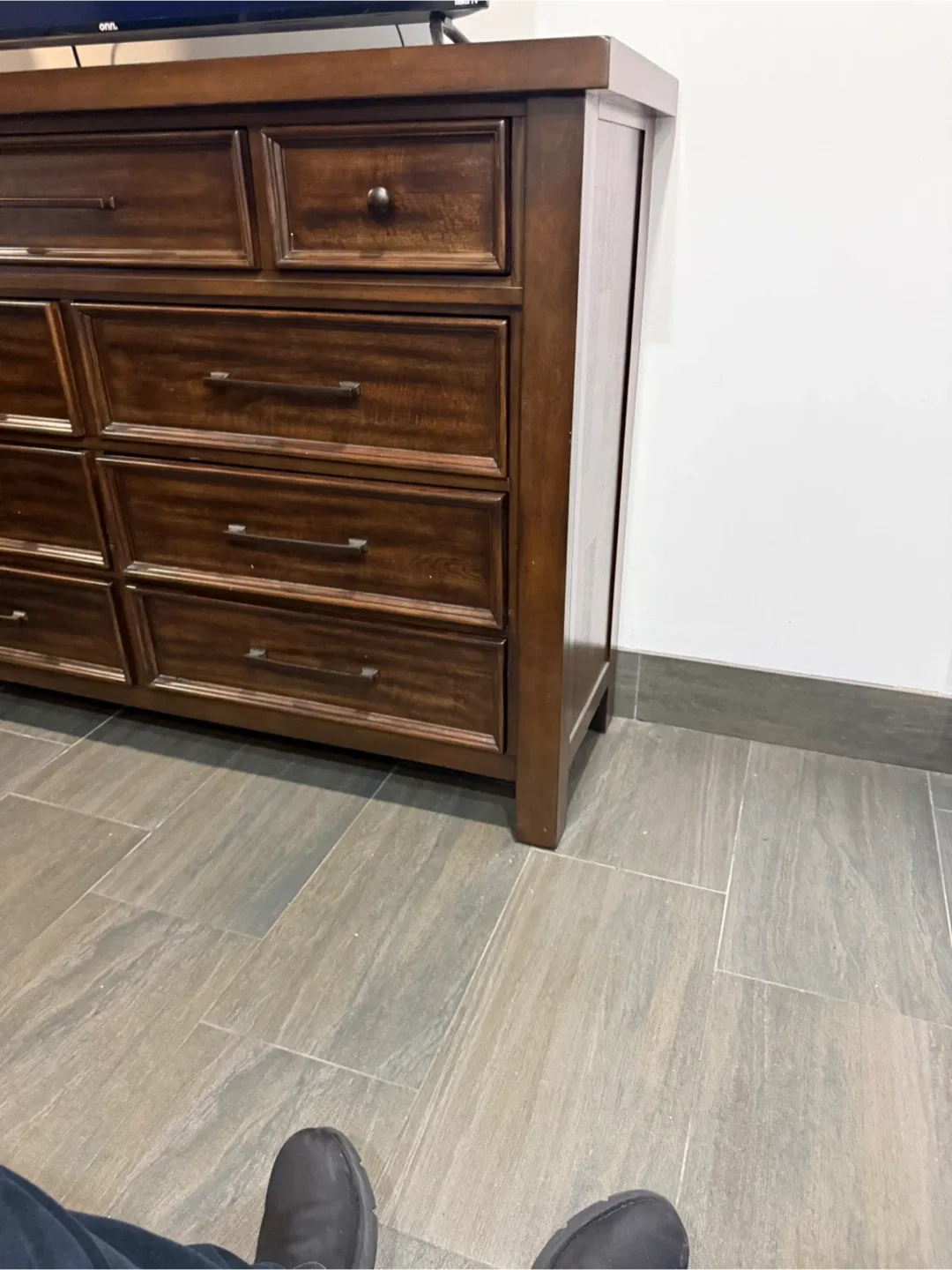 Wood Dresser and Headboard Set