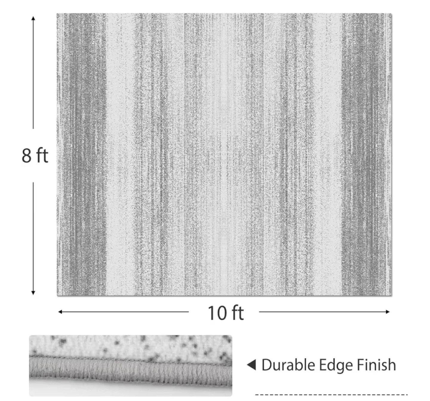 8x10 ft Grey Area Rug - Pet & Kid Friendly! image indicator(2)