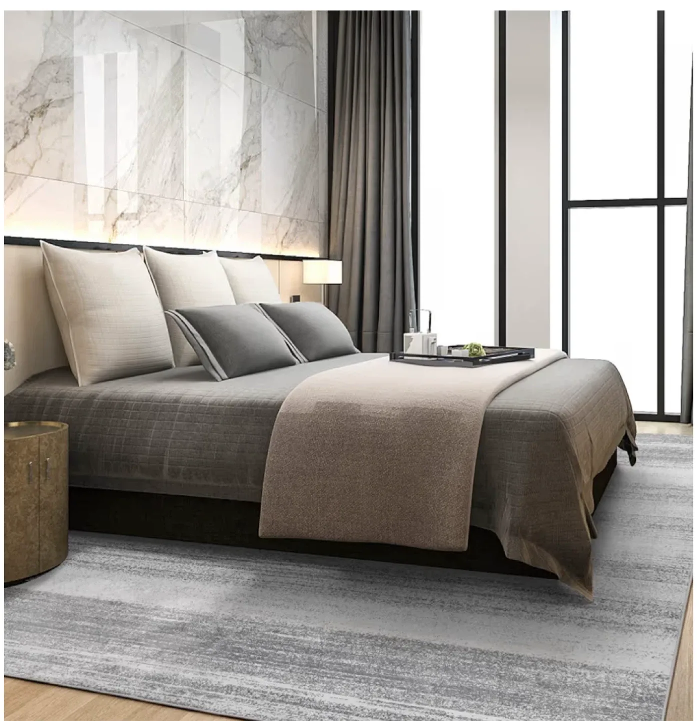 8x10 ft Grey Area Rug - Pet & Kid Friendly! image indicator(5)