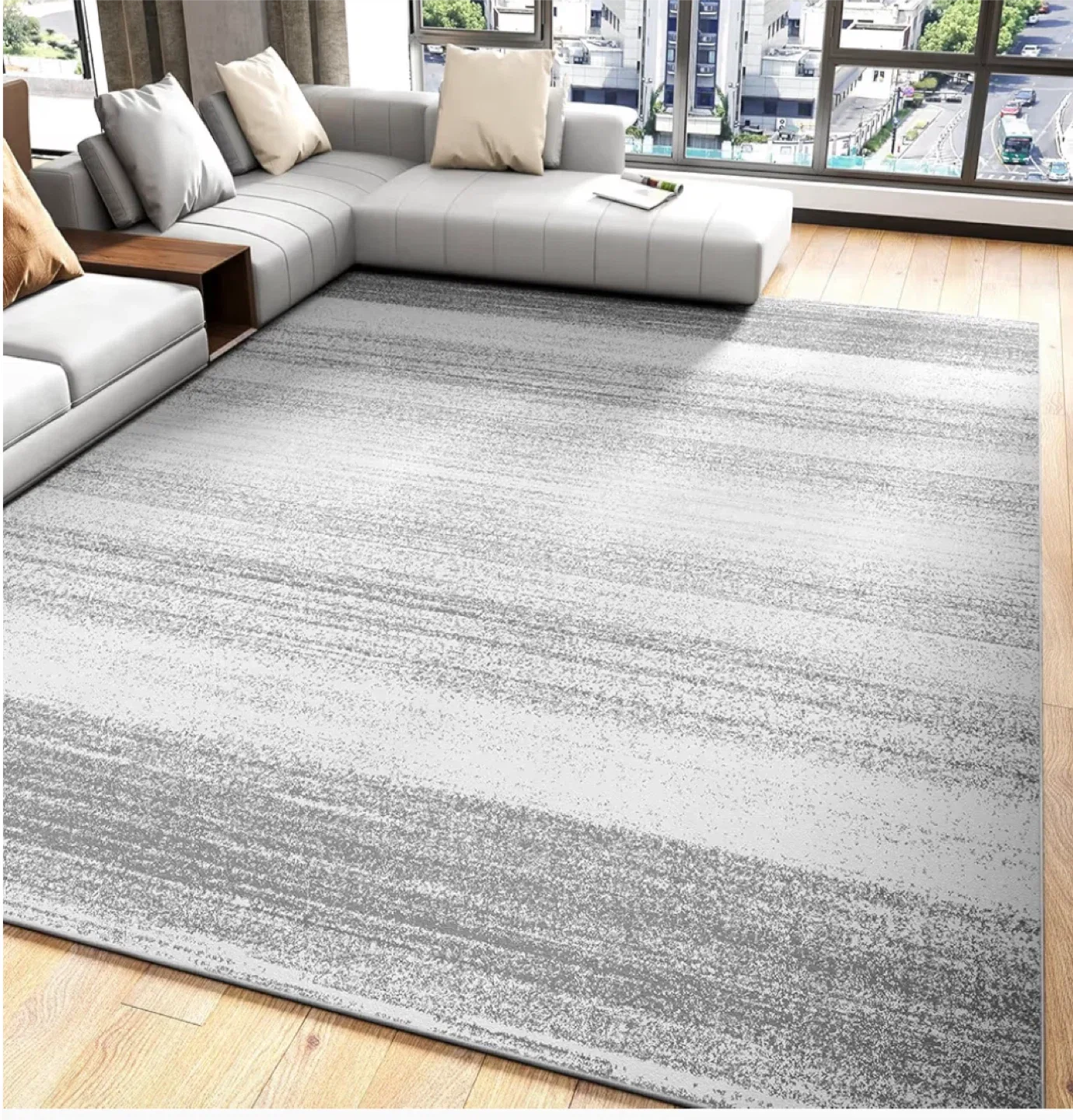 8x10 ft Grey Area Rug - Pet & Kid Friendly!