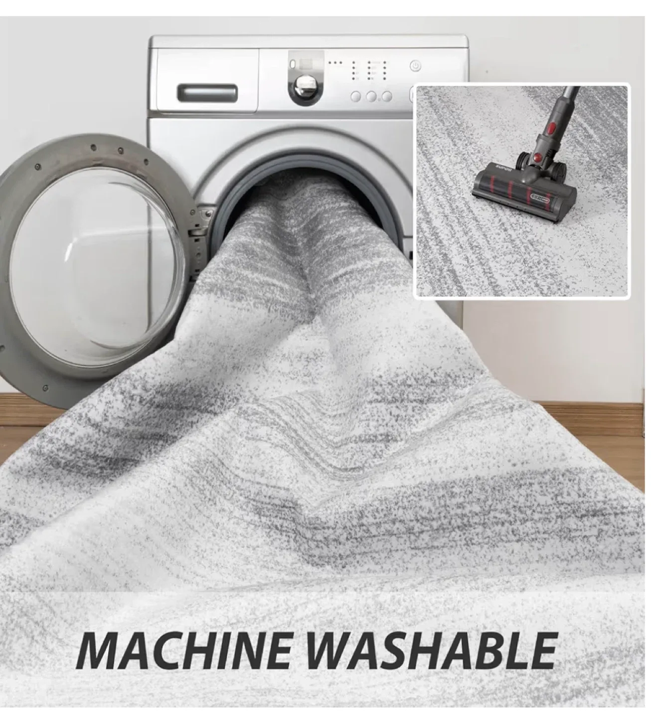 8x10 ft Grey Area Rug - Pet & Kid Friendly! image indicator(8)