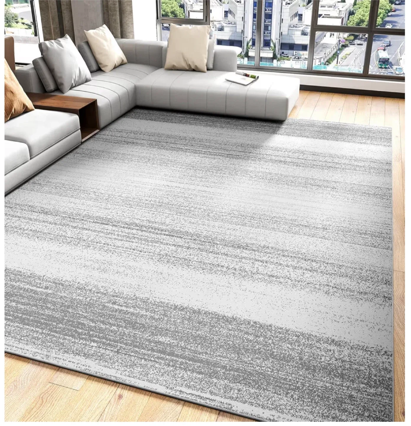 8x10 ft Grey Area Rug - Pet & Kid Friendly! image indicator(9)