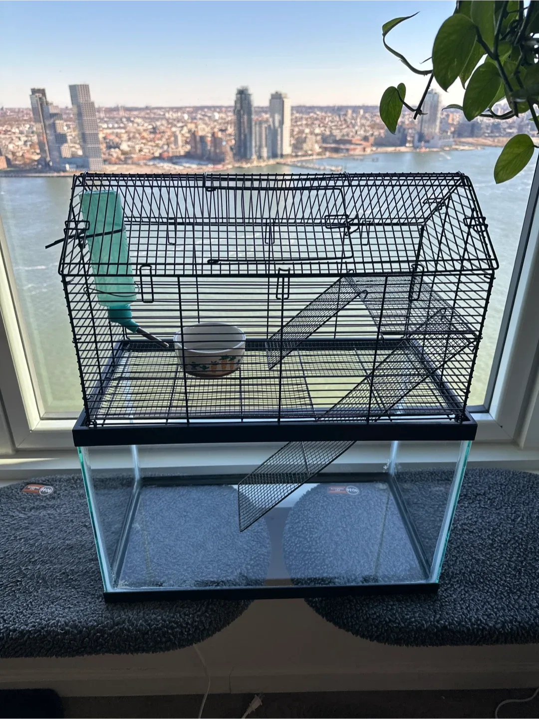 Double Decker Hamster Cage with Water Bottle & Food Bowl image indicator(2)