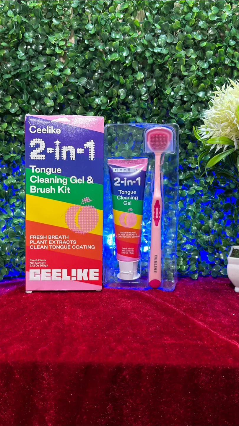 Ceelike 2-in-1 Tongue Cleaning Gel & Brush Kit