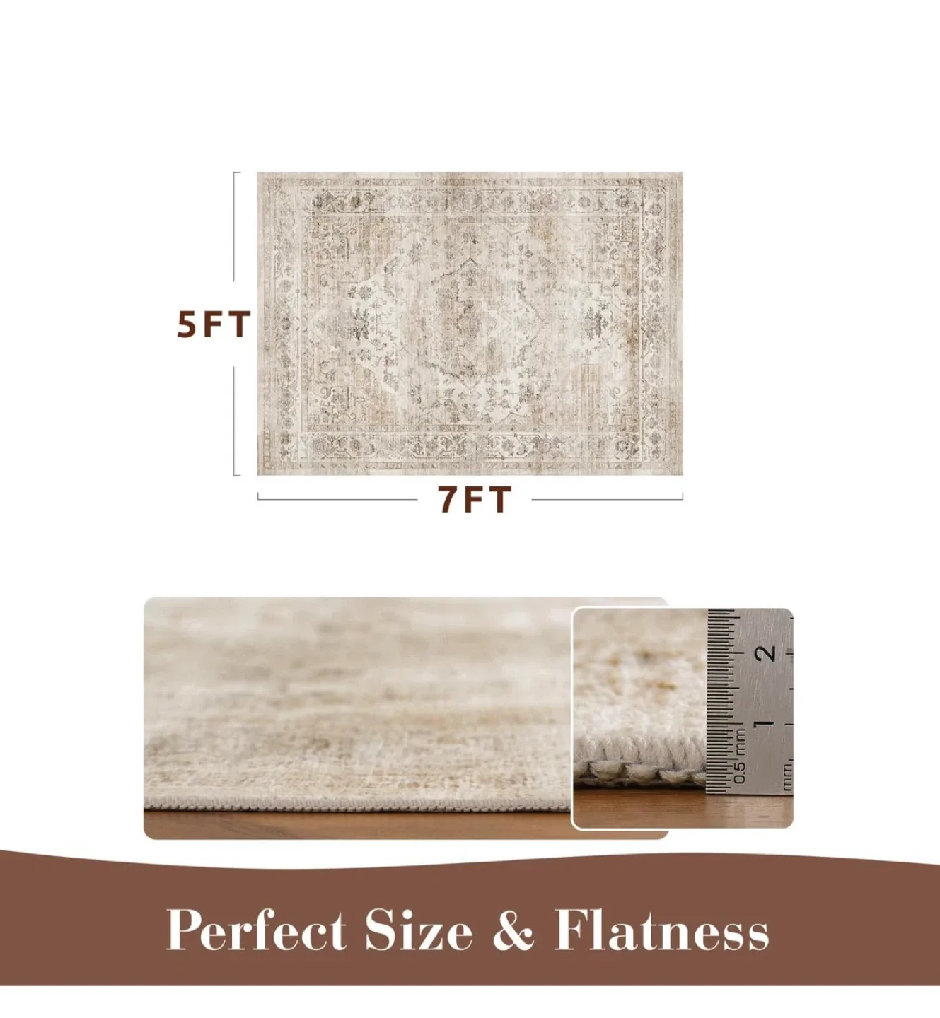 5x7 ft Area Rug - Machine Washable image indicator(2)