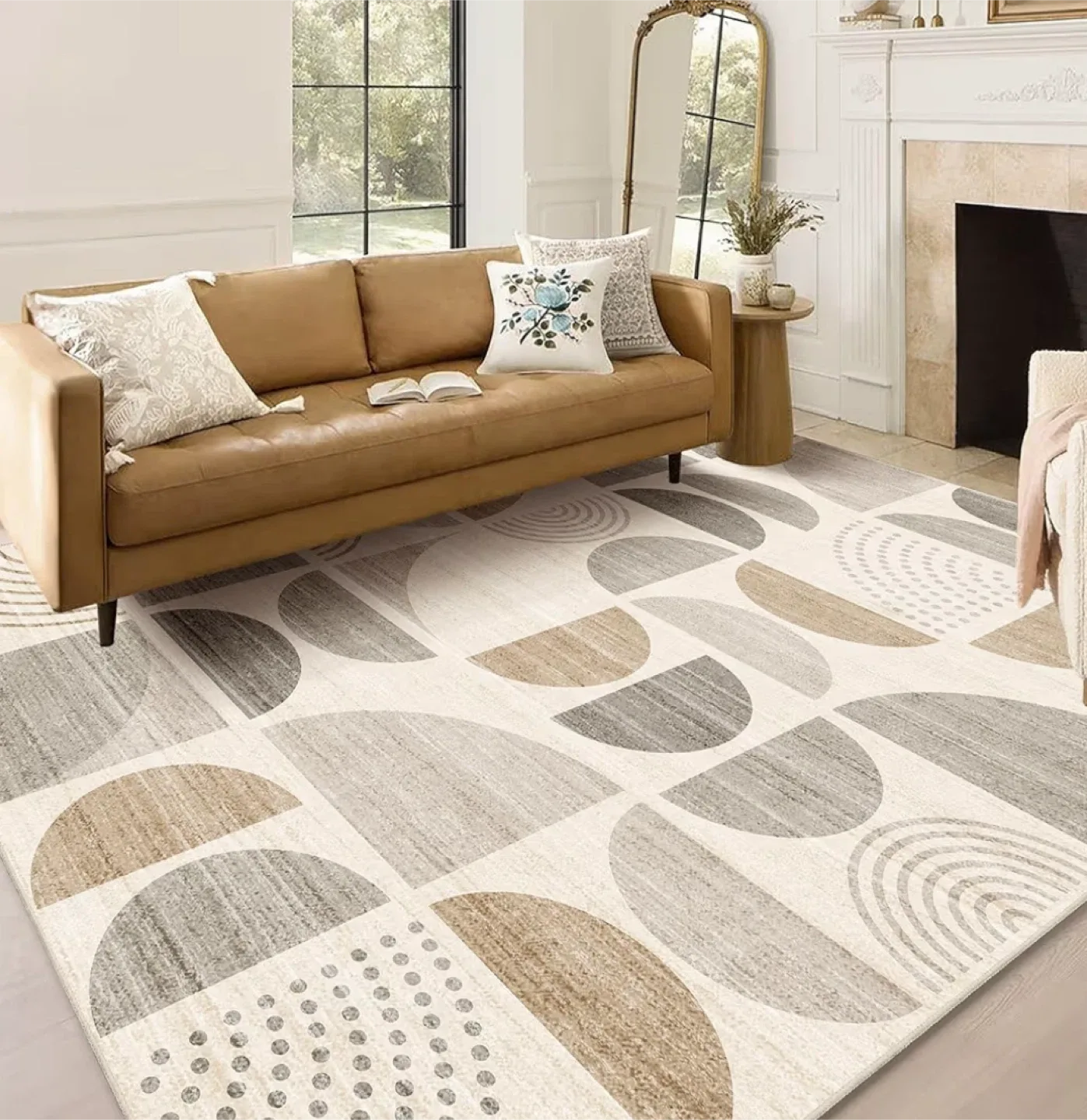 Geometric Pattern Area Rug 7x5 ft- Machine Washable image indicator(2)