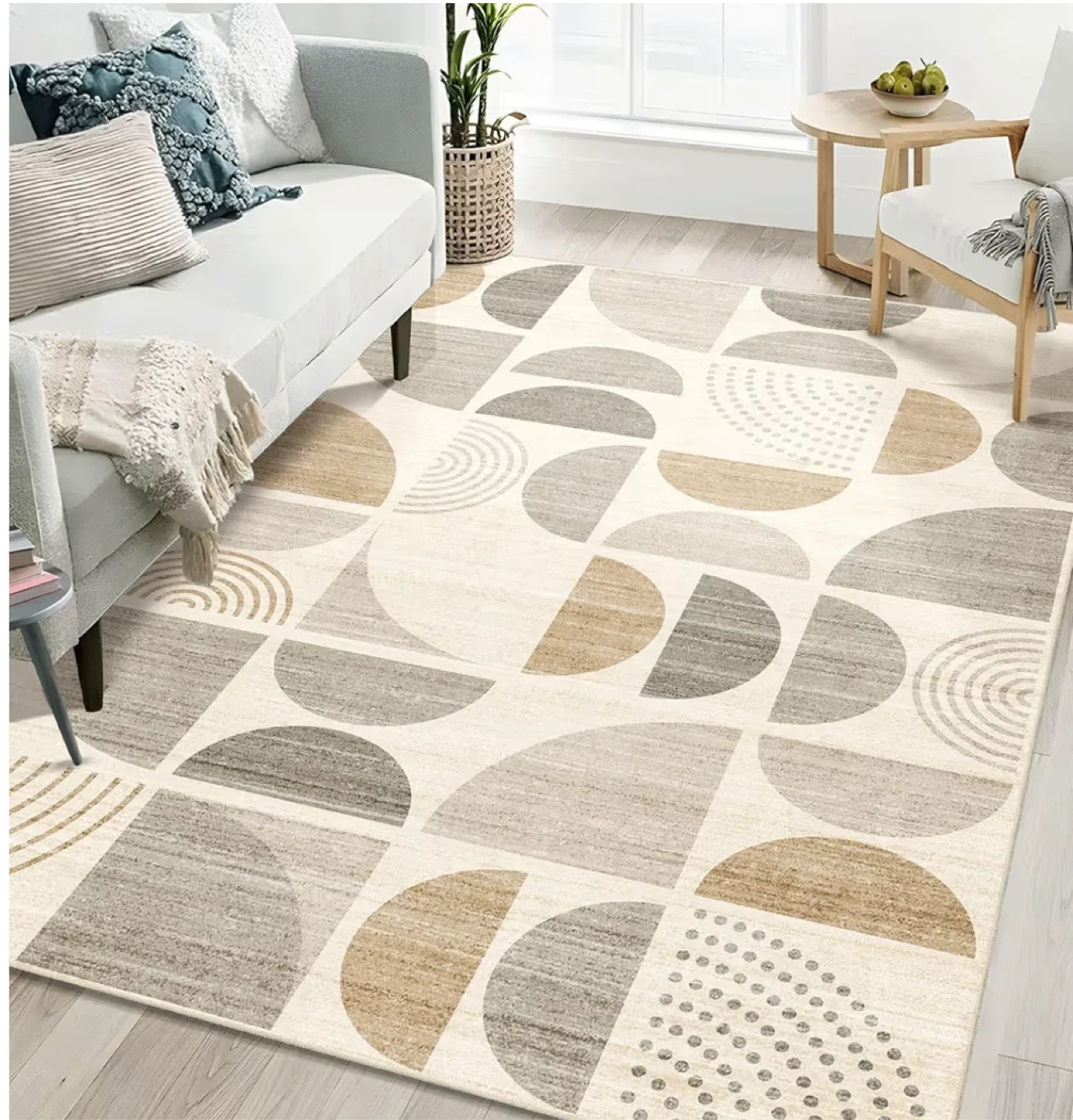 Geometric Pattern Area Rug 7x5 ft- Machine Washable image indicator(8)