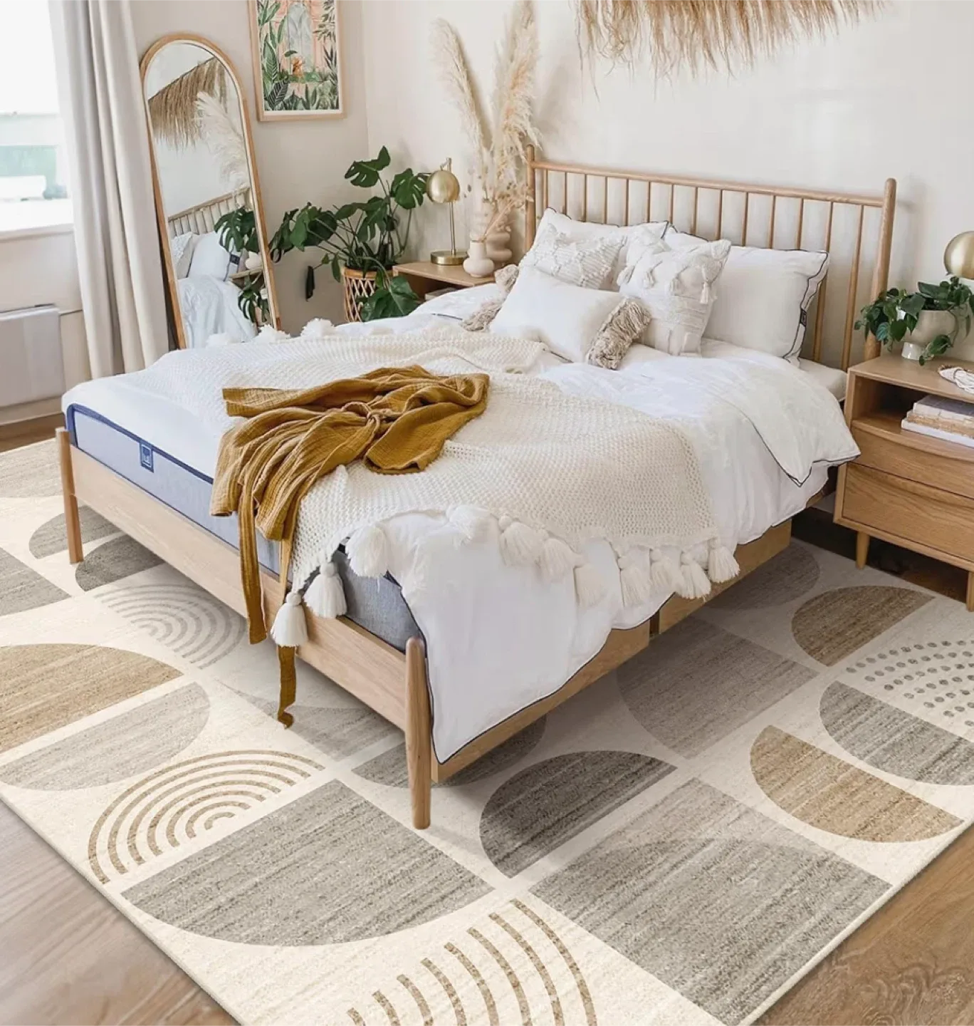 Geometric Pattern Area Rug 7x5 ft- Machine Washable image indicator(7)