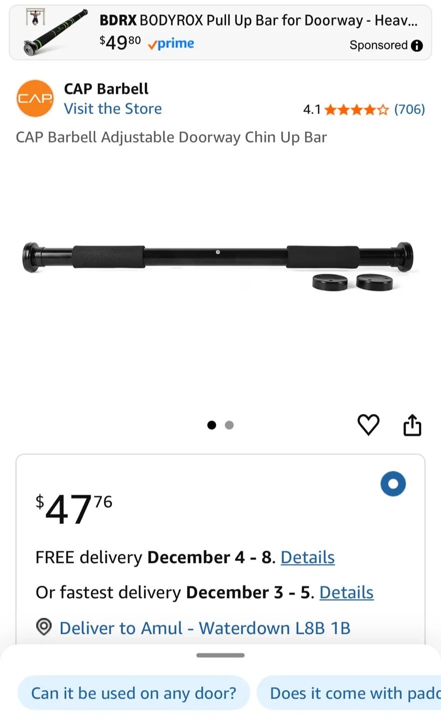 CAP Barbell Chin-Up Bar - New in Box! image indicator(6)