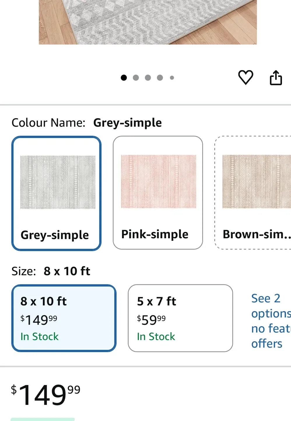 Boho Style Area Rug - 8 x 10 ft image indicator(2)