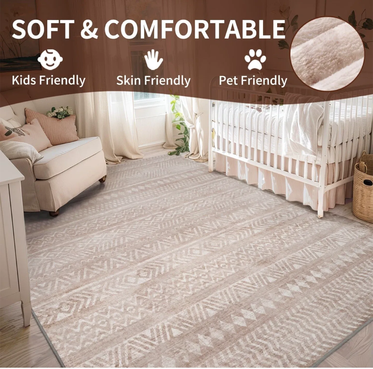 Boho Style Area Rug - 8 x 10 ft image indicator(3)