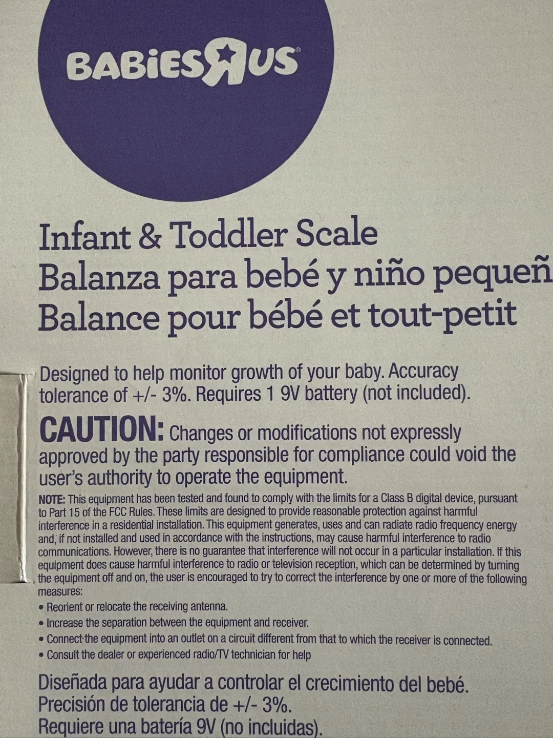 Babies R Us Infant & Toddler Scale image indicator(4)