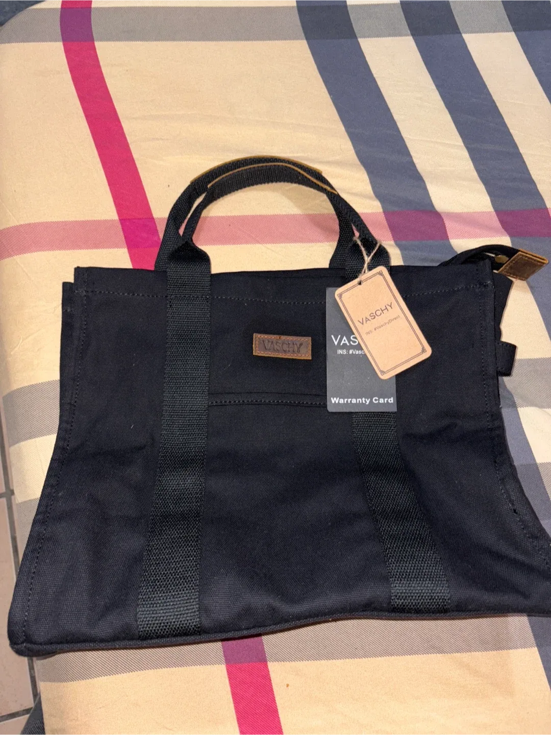 VASCHY Black Tote Bag