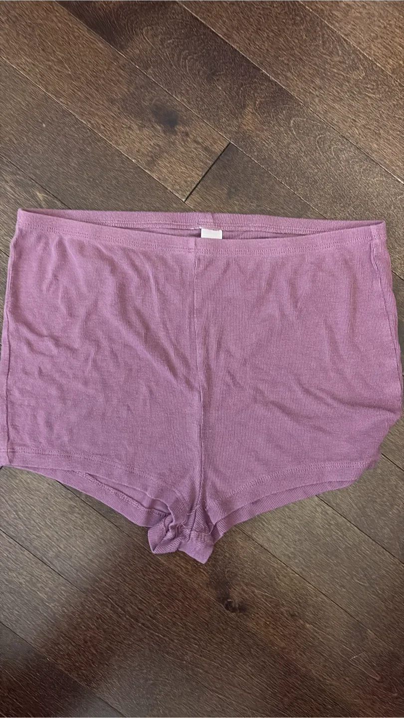 Free Ribbed Shorts - Purple