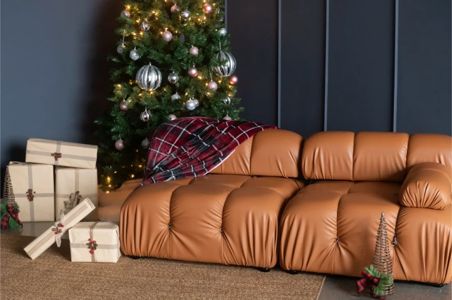 4 section Mario Bellini Leather Sofa - Brown image indicator(2)