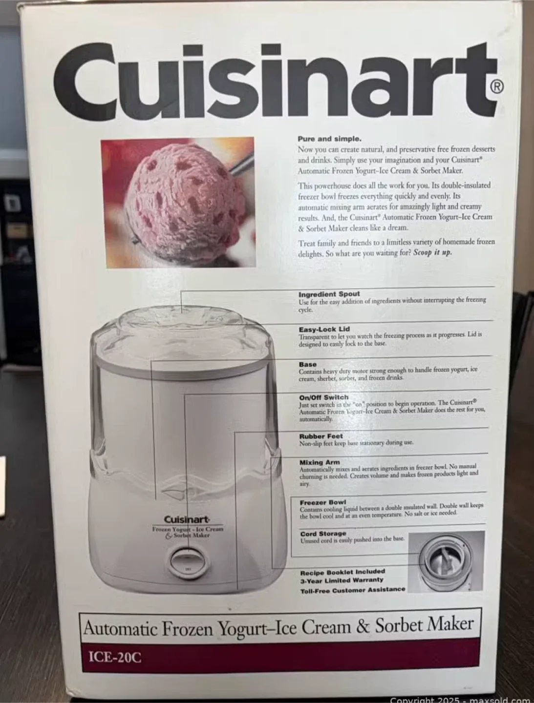Cuisinart ICE-20C Automatic Frozen Yogurt Maker