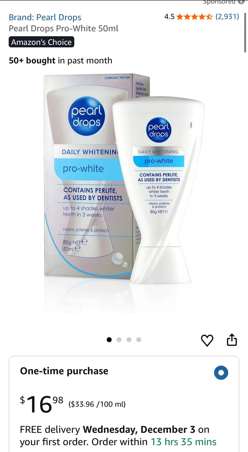 Pearl Drops Pro-White Icemint Daily Whitening image indicator(4)