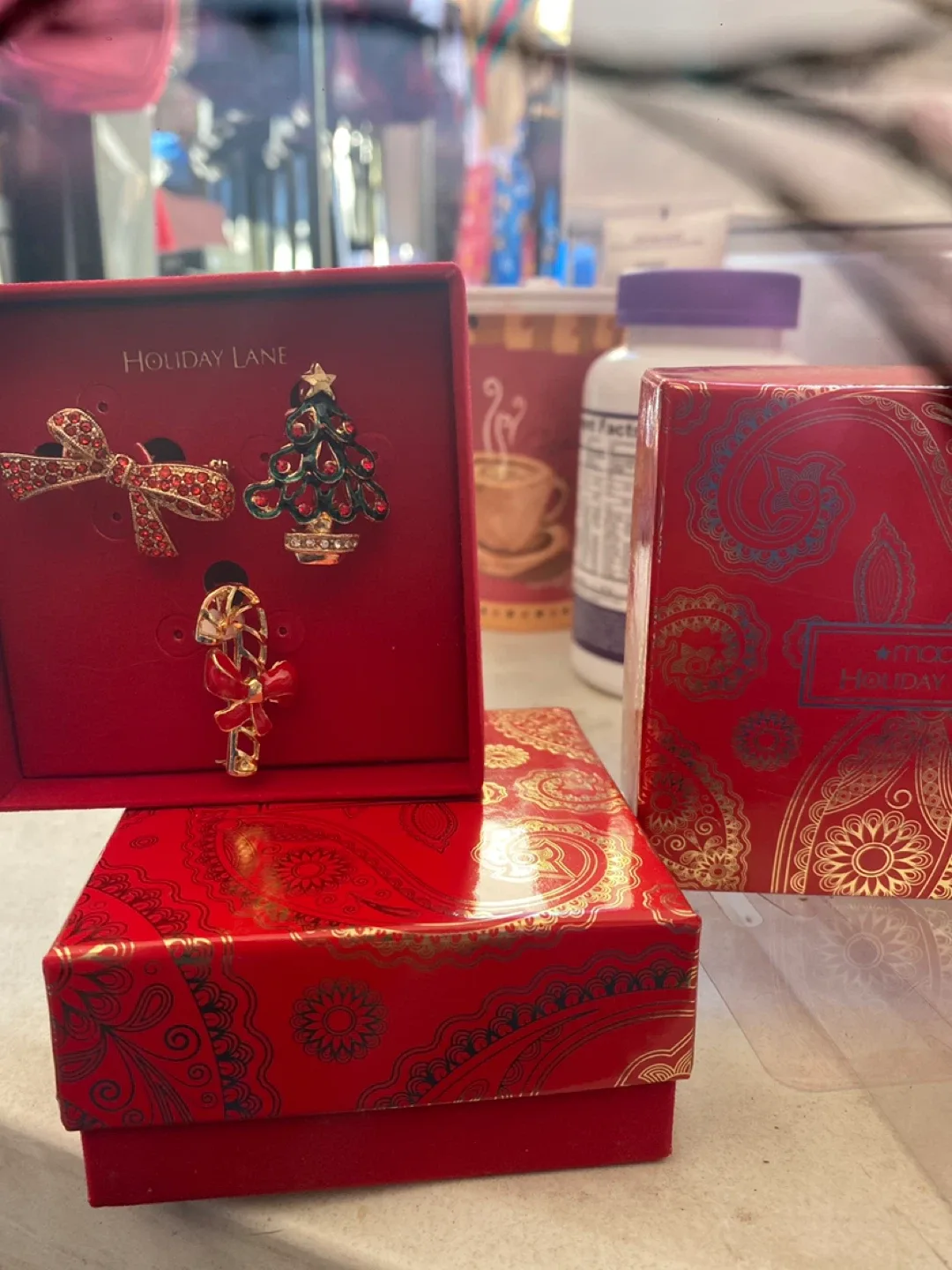 Holiday Lane Christmas Pin Set - New in Box